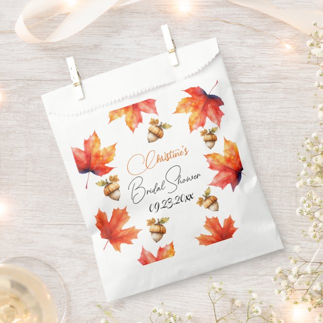 Sachets En Papier Feuilles d'érable et glands Shower de mariage (Coupé)