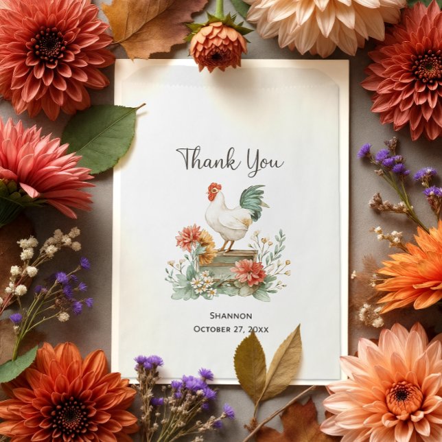 Sachets En Papier Fier Rooster Flowers Agritourisme Générique | (Créateur téléchargé)