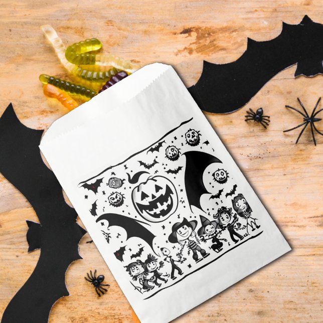 Sachets En Papier fiesta en noir et blanc  (Créateur téléchargé)