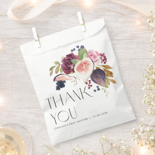 Sachets En Papier Figues et Berry Automne Baby shower Floral Merci