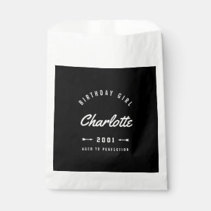 Sachets En Papier Fille d'anniversaire âgée à la perfection rétr