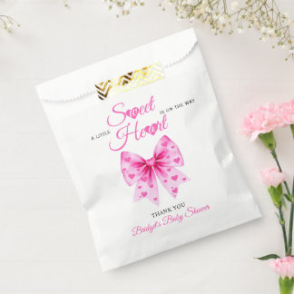 Sachets En Papier Fille de la Saint-Valentin avec un nœud rose bébé