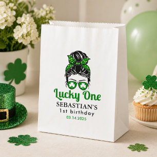 Sachets En Papier Fille du 1er anniversaire aux cheveux en chignon