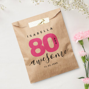 Sachets En Papier Fille moderne rose 80 et stupéfiant