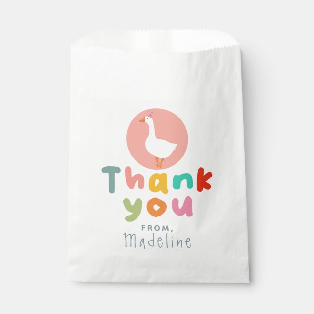 Sachets En Papier Filles mignonne deux soyeux oie rose ferme 2e anni (Devant)