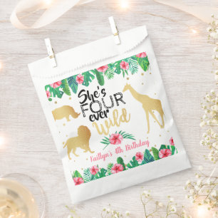 Sachets En Papier Filles quatre jamais sauvages 4e fête d'anniversai
