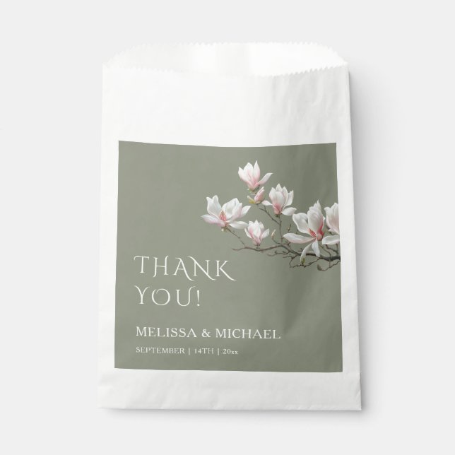 Sachets En Papier Fine Art Magnolia Wedding Thank You (Devant)