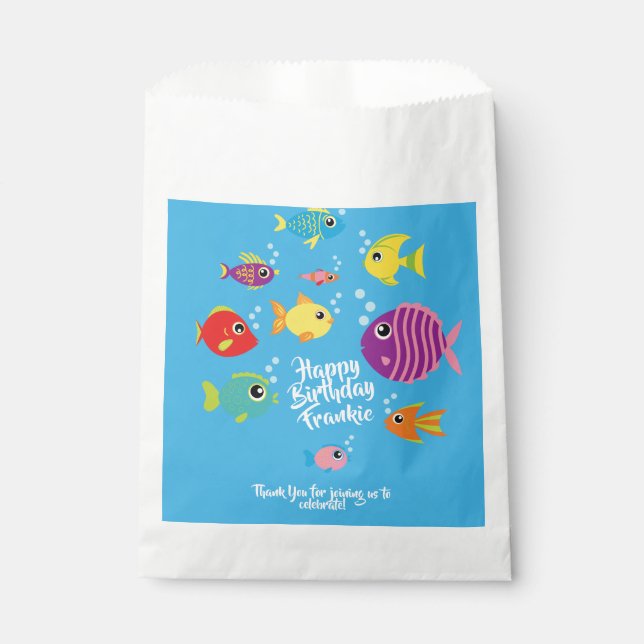 Sachets En Papier Fish Sea Ocean Aquarium d'anniversaire pour enfant (Devant)