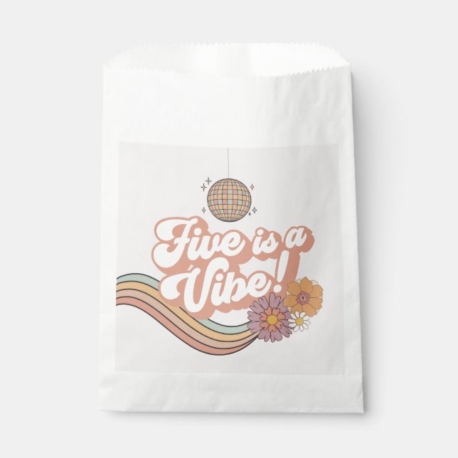 Sachets En Papier Five est une Vibe 5e anniversaire plaques de fête (Devant)