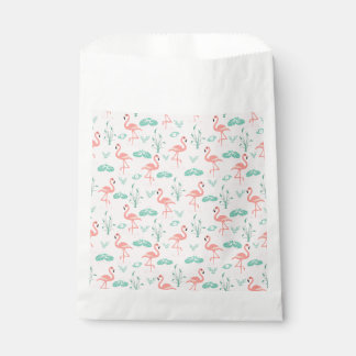 Sachets En Papier Flamant rose vintage et Motif Lily d'eau