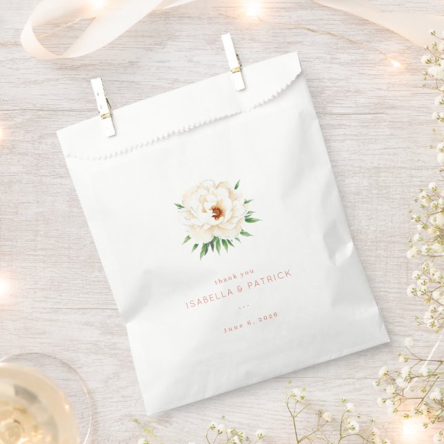 Sachets En Papier Fleur Blanche Élégante (Coupé)