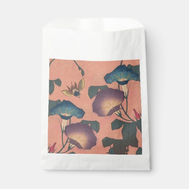 Sachets En Papier Fleur d'abeille rose classique Hokusai Art (Devant)