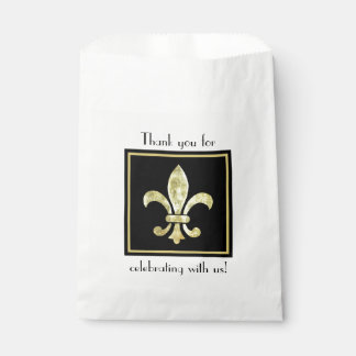 Sachets En Papier Fleur De Lis Feuille D'or