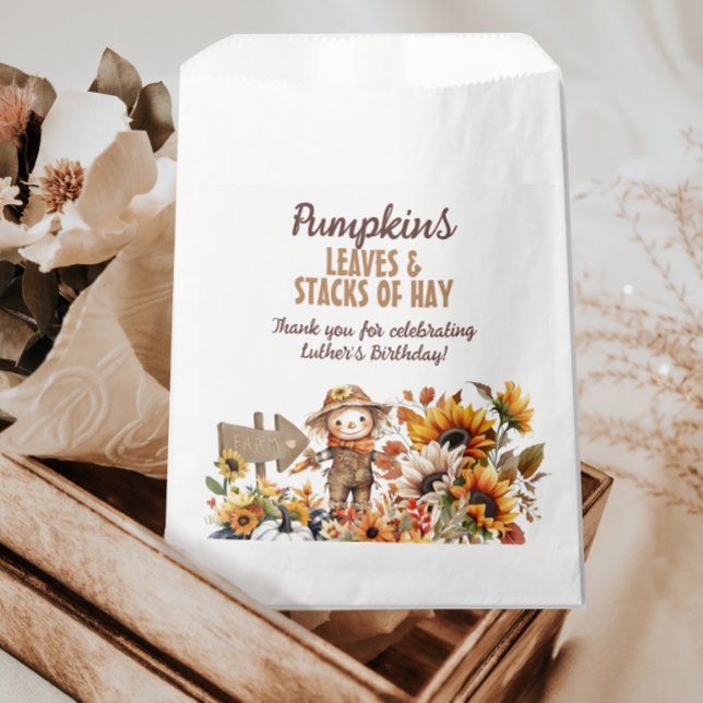Sachets En Papier Fleur de soleil de l'automne de Scarecrow Annivers (Créateur téléchargé)