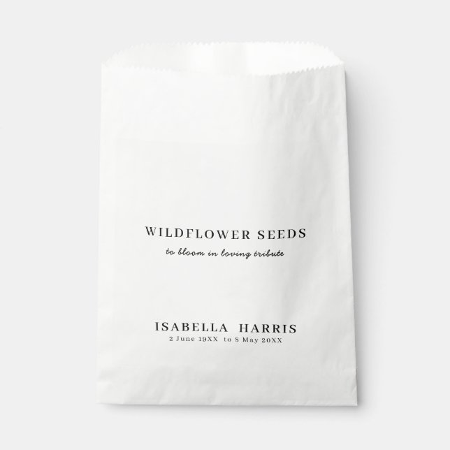Sachets En Papier Fleur de souvenir aimant Mémorial (Devant)