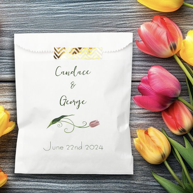 Sachets En Papier Fleur de tulipe rose (Créateur téléchargé)