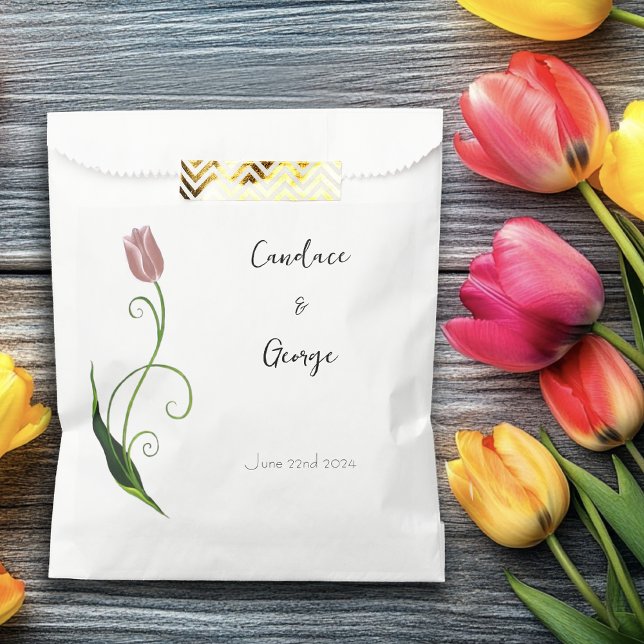 Sachets En Papier Fleur de tulipe rose (Créateur téléchargé)