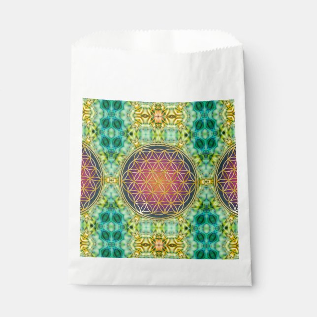 Sachets En Papier Fleur de vie - or - fractale 2 (Devant)