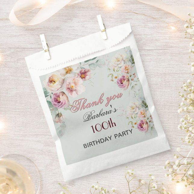 Sachets En Papier Fleur Élégante 100e Anniversaire (Créateur téléchargé)