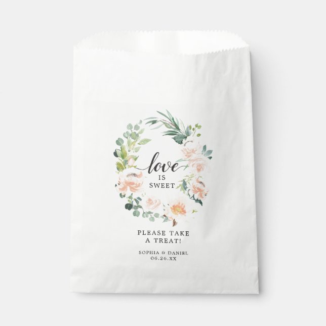 Sachets En Papier Fleur Jolie Floral Favoriser Sac Amour est sucré (Devant)
