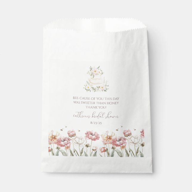 Sachets En Papier Fleur mariée à la Fête des mariées d'abeilles Favo (Devant)