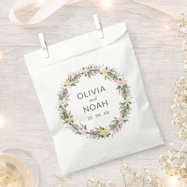 Sachets En Papier Fleur romantique  (Coupé)