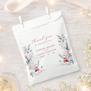 Sachets En Papier Fleur Rouge Et Bleue Fleurs Mariage Remerciements