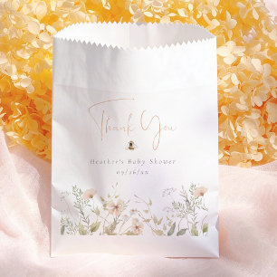 Sachets En Papier Fleur Sauvage Bohème Fille aux Abeilles Baby Showe