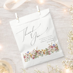 Sachets En Papier Fleur sauvage coloré Merci de prairie