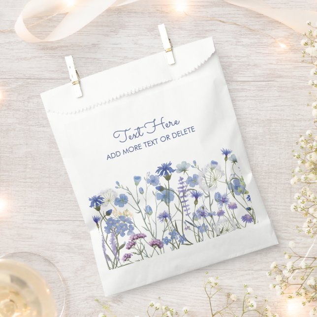 Sachets En Papier Fleur sauvage d'aquarelle bleu Meadow (Coupé)