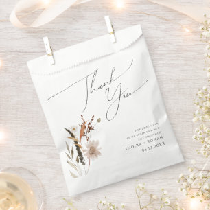 Sachets En Papier Fleur sauvage d'automne Boho MERCI