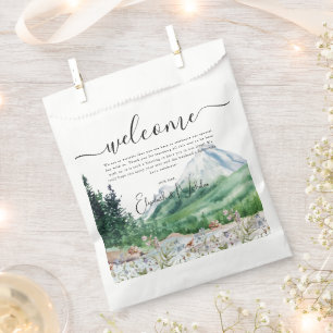 Sachets En Papier Fleur Sauvage de Montagne Bienvenue au Mariage
