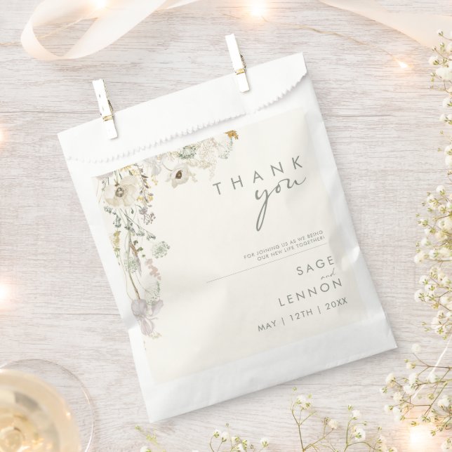 Sachets En Papier Fleur sauvage lunatique | Pré ivoire (Coupé)