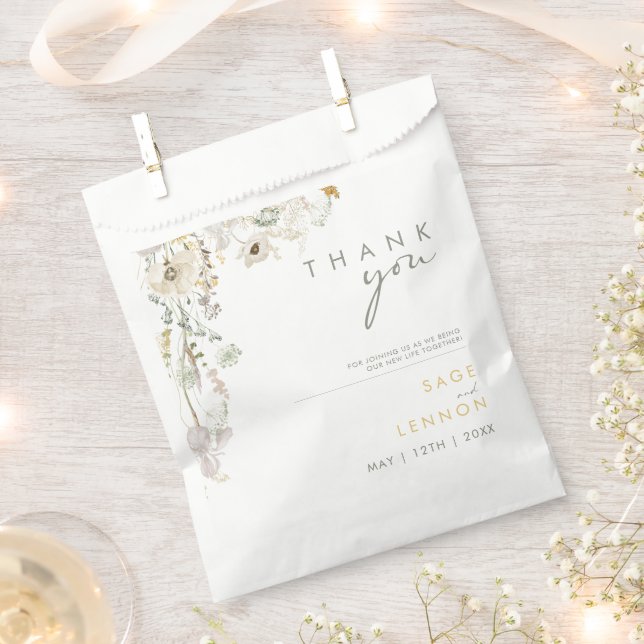 Sachets En Papier Fleur sauvage lunatique | Sac Faveur pré (Coupé)