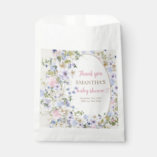 Sachets En Papier Fleur sauvage Meadow Arch Élégant boho Floral Baby (Devant)