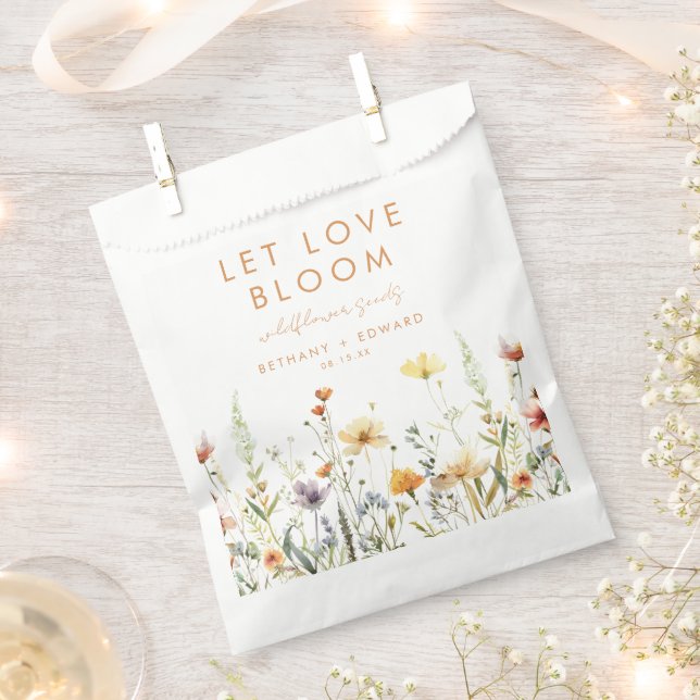 Sachets En Papier Fleur sauvage rustique graines mariage Favor sac (Coupé)