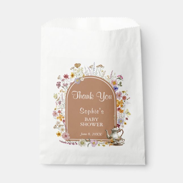 Sachets En Papier Fleur sauvage Tea Party Baby in Bloom Baby shower (Devant)
