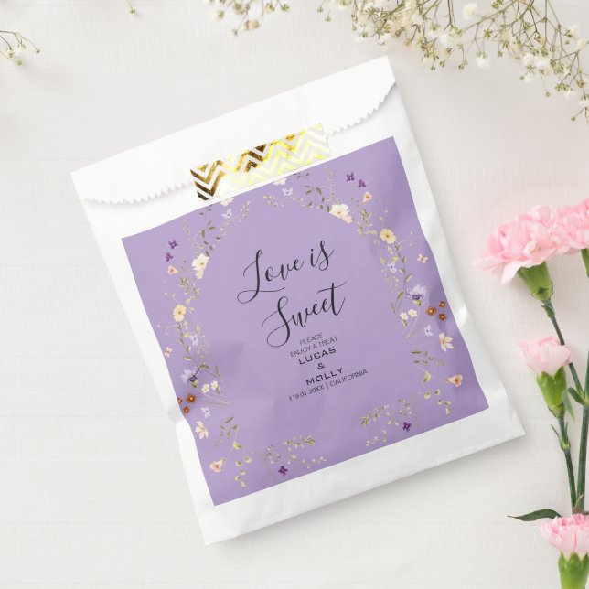 Sachets En Papier Fleur sauvage violet Mariage Floral été (Scellé)
