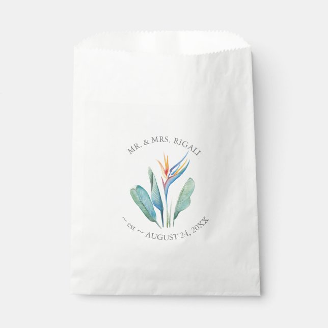 Sachets En Papier Fleur tropicale orange (Devant)