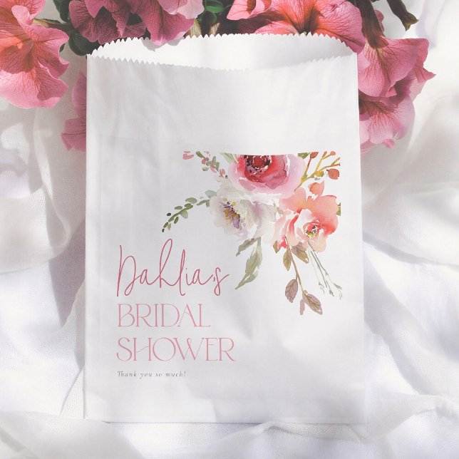 Sachets En Papier Fleurs à l'aquarelle Mariage Moderne Shower (Créateur téléchargé)