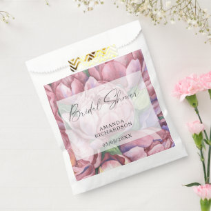Sachets En Papier Fleurs à motif aquarelle - douche de mariée