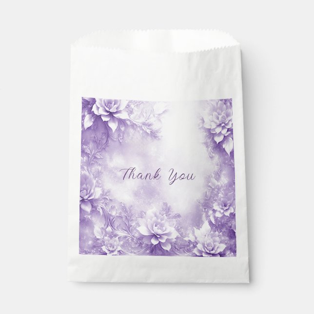 Sachets En Papier Fleurs blanches violettes Favoriser le sac (Devant)