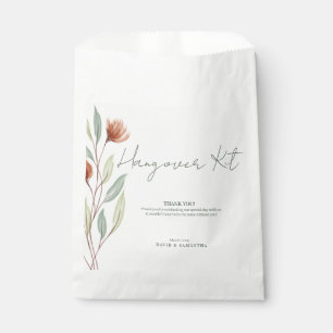 Sachets En Papier Fleurs d'aquarelle vert pastel