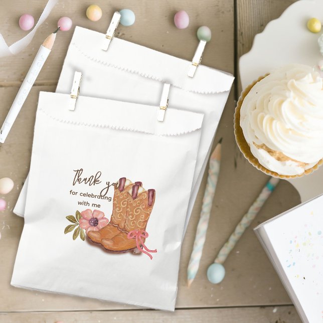 Sachets En Papier Fleurs de Boho Occidentale Cowgirl Boots Whimsical (Créateur téléchargé)