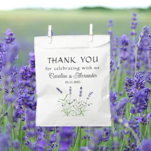 Sachets En Papier Fleurs de lavande Mariage floral violet (Créateur téléchargé)
