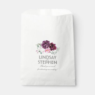 Sachets En Papier Fleurs de prune et de Bourgogne élégantes