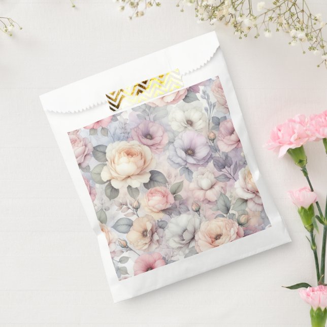 Sachets En Papier Fleurs de rose élégantes (Scellé)