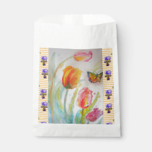 Sachets En Papier Fleurs de tulipe colorées Fête florale Favoriser