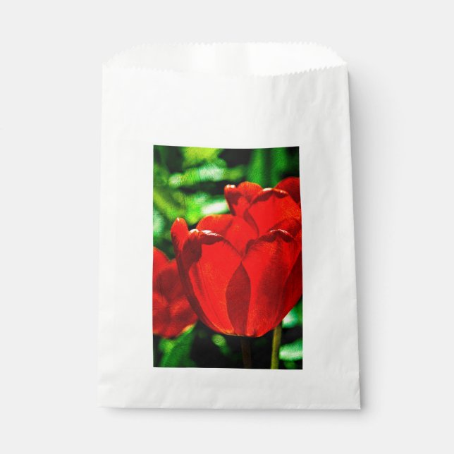 Sachets En Papier Fleurs de tulipes rouges (Devant)