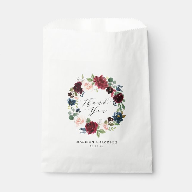 Sachets En Papier Fleurs Enchantées | Remerciements de Mariage Perso (Devant)